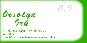 orsolya irk business card